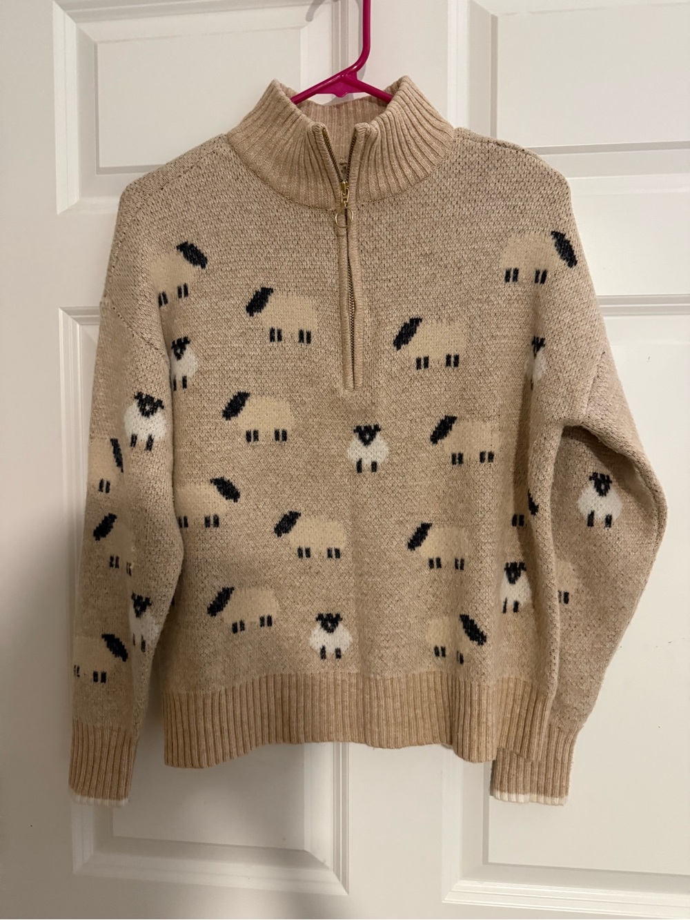 LOFT Sheep Quarter Zip Sweater Princess Diana Medium - Picture 5 of 9